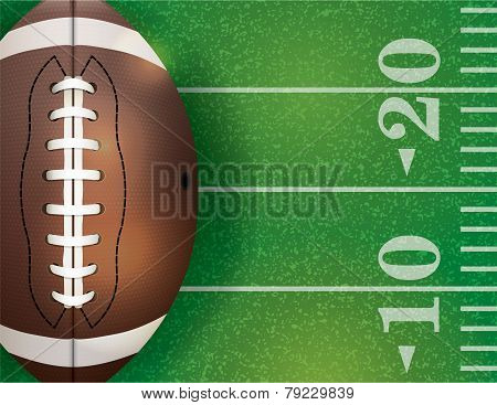 American Football Ball And Field Illustration