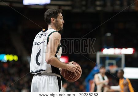 VALENCIA, SPAIN - DECEMBER 30: Vidal during Spanish League match between Valencia Basket Club and Juventut at Fonteta Stadium on December 30, 2014 in Valencia, Spain