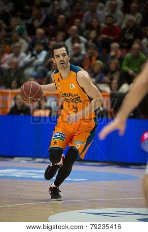 VALENCIA, SPAIN - DECEMBER 30: Ribas during Spanish League match between Valencia Basket Club and Juventut at Fonteta Stadium on December 30, 2014 in Valencia, Spain