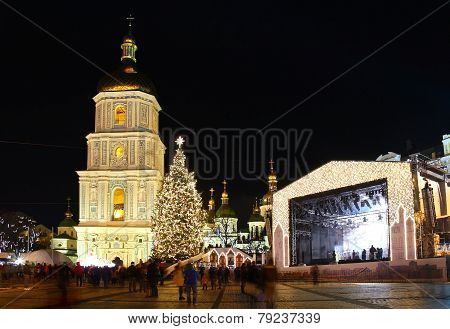 Winter Holidays On Sophia Square In Kyiv