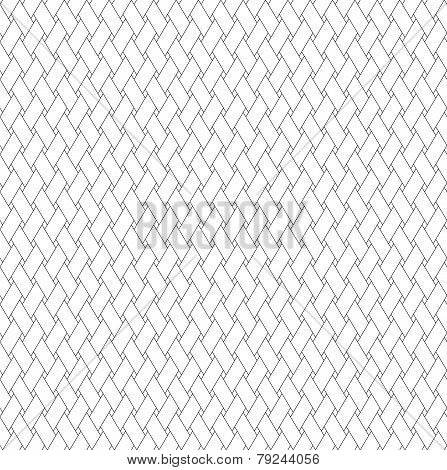 Black And White Geometric Seamless Pattern With Weave Style.