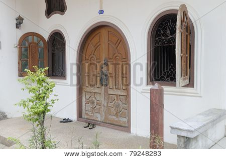 Phuket City, TH-Sept,18 2014: The house entrance on Soi Soon Utis in Phuket Town, Thailand