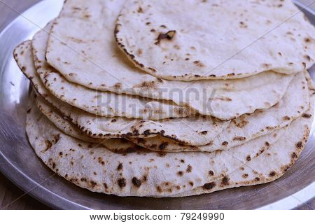naan bread at an Indian restaurant.