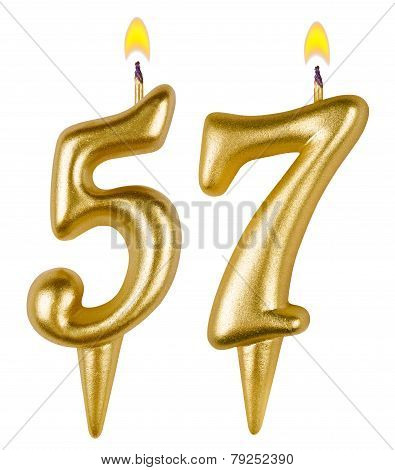 Birthday Candles Number Fifty Seven