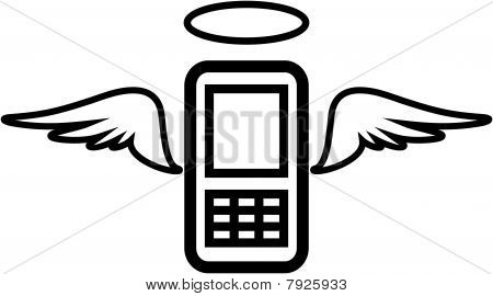 Vektorové ilustrace legrační mobilních telefonů - Angel