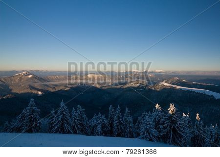 Sunrise In Winter Mountains - Greater Fatra, Slovakia