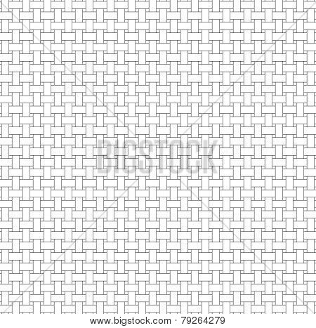 Black And White Geometric Seamless Pattern With Weave Style.