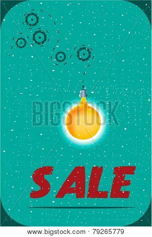 Card - sale, grunge