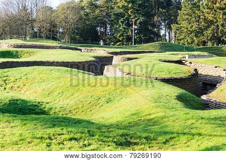 The Trenches And Craters On Battlefield Of Vimy Ridge