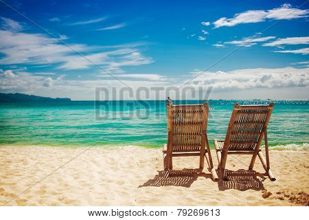 Two sitting place in the beach