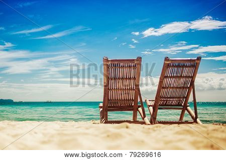 Two sitting place in the beach