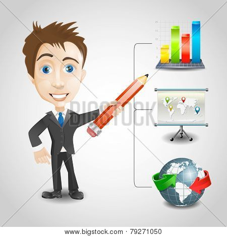 Presentation businessman vector