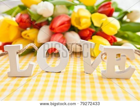 Love In Wooden Letters