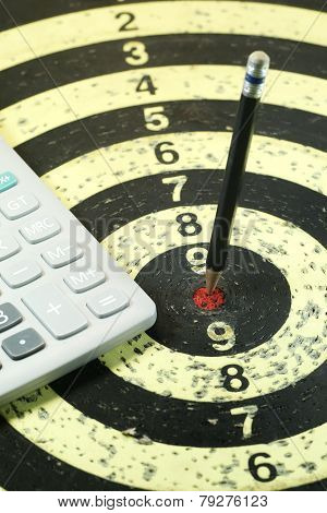 Pencil on Target for Business Concept