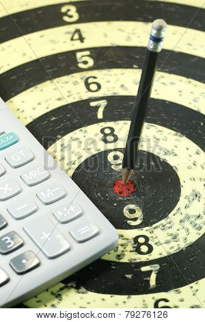 Pencil on Target for Business Concept