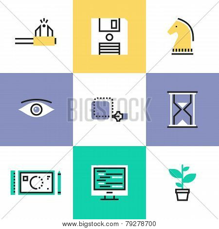 Creative Workflow Pictogram Icons Set