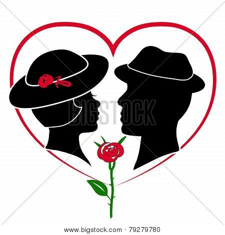Silhouette Of A Lovers Couple