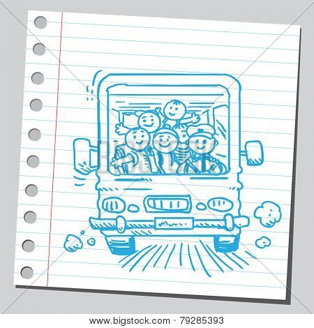 Schoolkids in school bus 