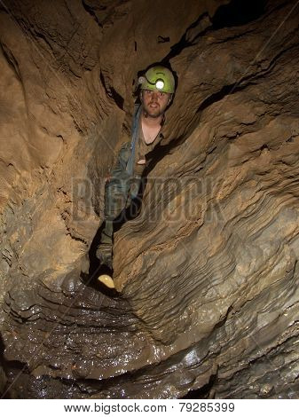 Cavers work out rescue operations in caves.