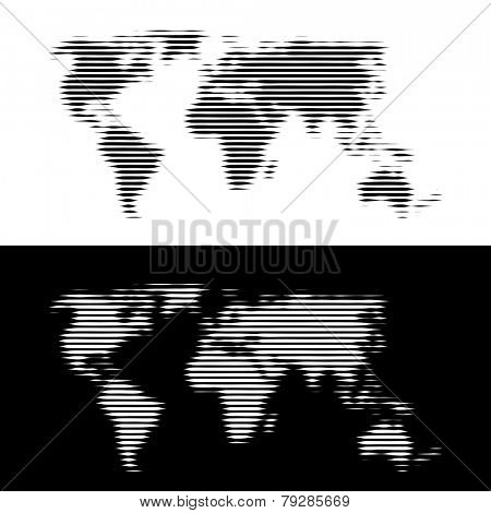 vector fuzzily linear world map