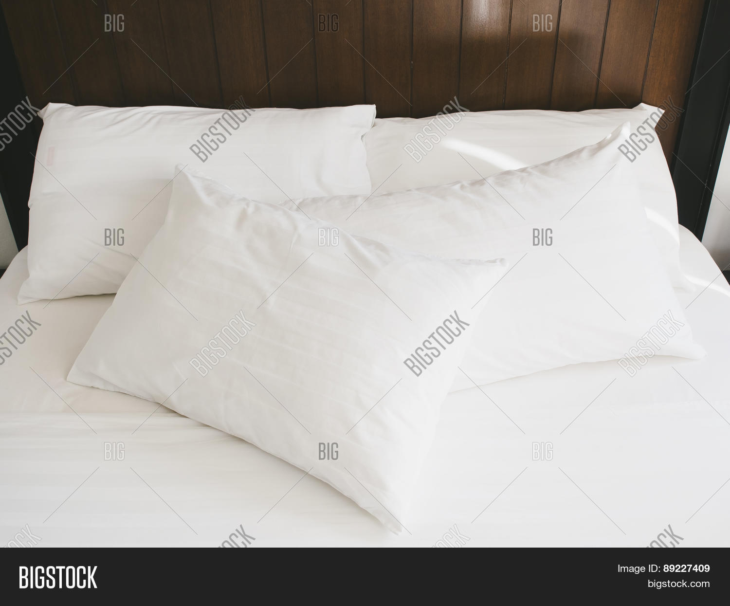 Bed Pillows Top View Image & Photo (Free Trial) Bigstock