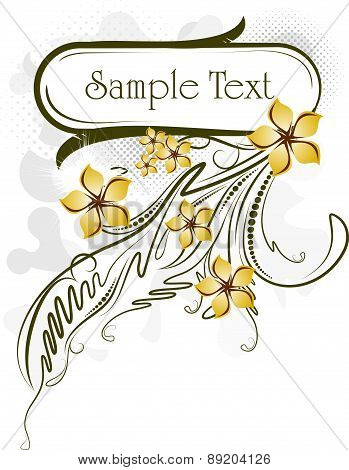 Abstract Flowers Frame. Vector