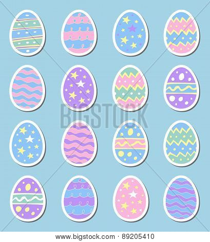 Hand Drawn Colorful Easter Eggs