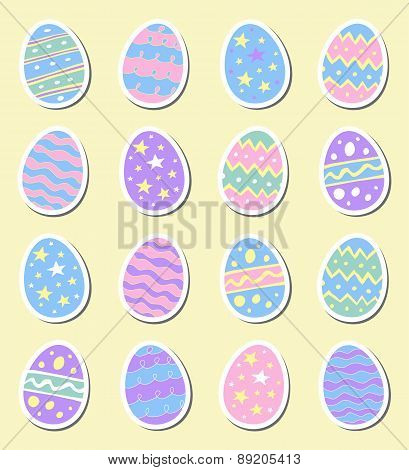 Hand Drawn Colorful Easter Eggs