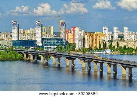 Paton Bridge On A Dnieper River