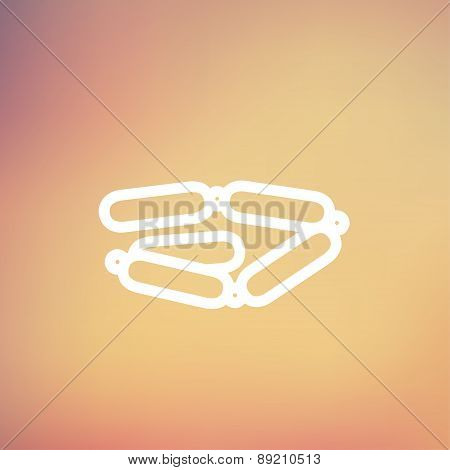 Chorizo chain thin line icon