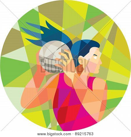 Netball Player Ball Rebound Low Polygon