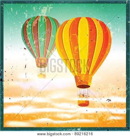 Old Poster With Air Balloons