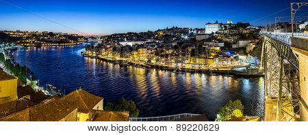 Porto In Portugal At Night