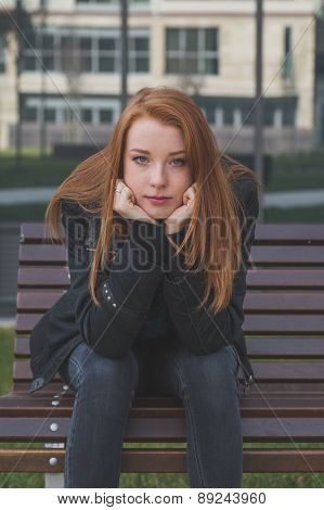 Beautiful Girl Posing In The City Streets