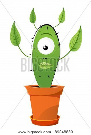 Green Cactus With Leafs