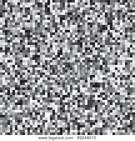 Grainy pattern composed of grey squares. Checkered vector background. 