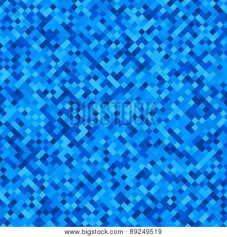 Grainy pattern composed of blue squares. Checkered vector background. 
