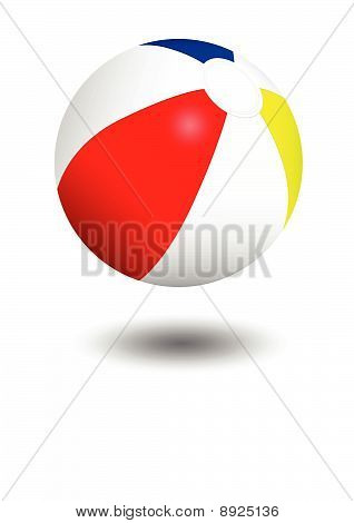 Ilustración del vector de bola de playa inflable.