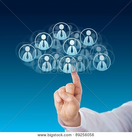 Finger Touching Human Resources In The Cloud