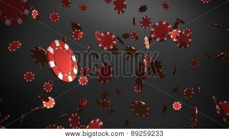 Red Casino Chips Black  Background