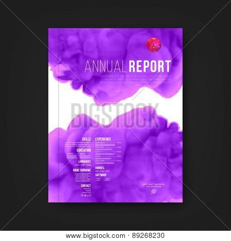 Abstract Vector Color Cloud Background. Paint Fluid. Colorful Smoke. Isolated Ink in Water. Liquid Ink or Paint for Banners, Cards, Posters, Annual Reports and Placards Designs. Vector Template.