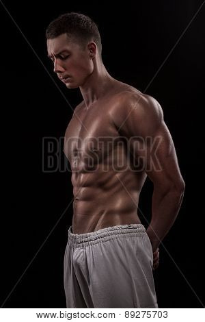 young athlete bodybuilder man