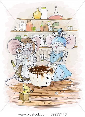 Mouses Cook Chocolate
