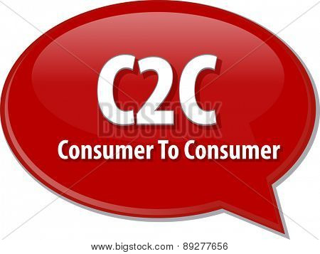 word speech bubble illustration of business acronym term C2C Consumer to Consumer vector
