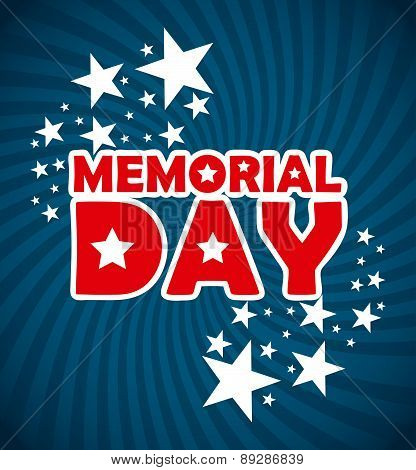 Memorial Day design over blue background vector illustration