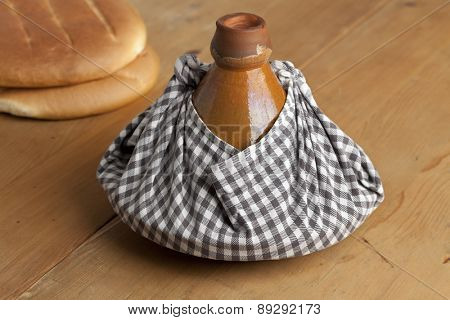 Traditional Moroccan tagine wrapped in a cloth as a gift and to keep warm