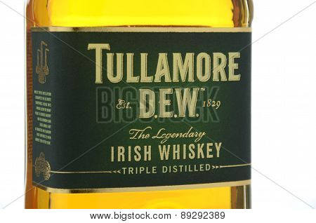 Tullamore Dew whiskey isolated on white background