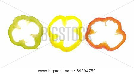 Slice Bell Pepper Isolated On White Background