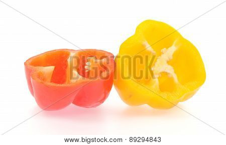 Slice Bell Pepper Isolated On White Background