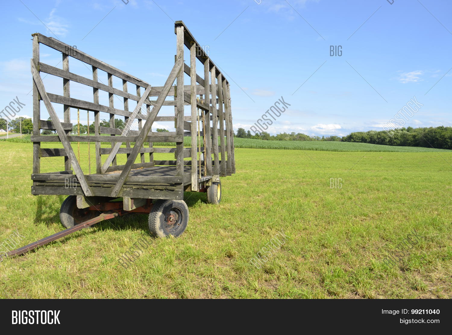 Hay Bale Wagon Field Image & Photo (Free Trial) | Bigstock